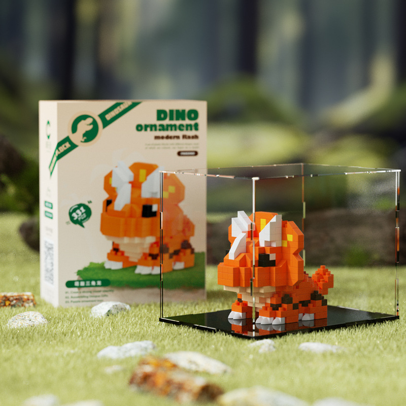 Compatible con Lego Dinosaur Tyrannosaurus Rex Muñeca de dibujos animados Bloques de construcción Adornos de montaje Juguetes educativos para niños Regalos para niños y niñas