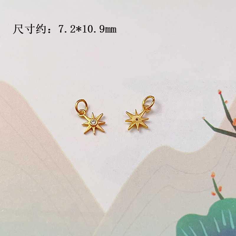DIY Accessories S925 Silver Gold-Plated Small Drop Necklace Pendant Bracelet Charm Bead Spacer Loose Beads Jewelry Materials