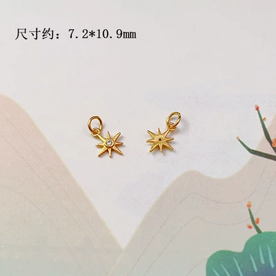 S925 Silver Gold-Plated Small Drop – Zərgərlik ara hissələri - eight-pointed-star-model