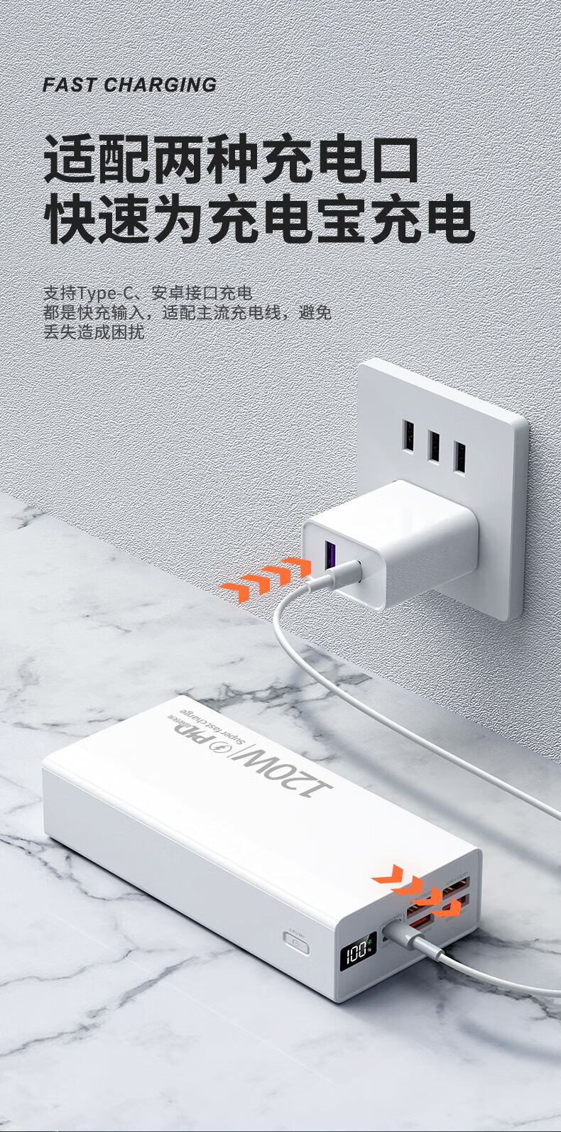 3C sertifikalı 120W süper hızlı şarj 20000 mAh büyük kapasiteli taşınabilir şarj cihazı cep telefonu taşınabilir powerbank toptan