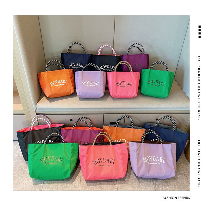 Shopping Tote Bag Nylon 2026 New Model for Daily Shopping and Commuting, Large Capacity, Simple Double-Sided Lunch Bag Shopping Tote Bag Nylon 2026 New Model for Daily Shopping and Commuting, Large Capacity, Simple Double-Sided Lunch Bag