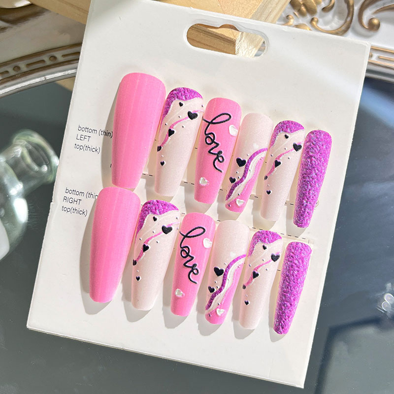 Nuevas uñas portátiles para adultos, uñas en relieve estéreo, parches de manicura, uñas postizas, uñas terminadas, uñas largas de ballet