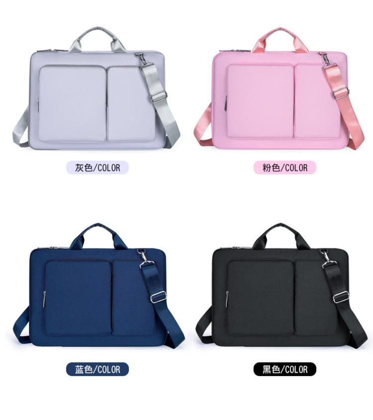 Multi-compartment portable laptop bag, multi-functional hand-held, fashionable and simple gaming laptop shoulder bag details Picture