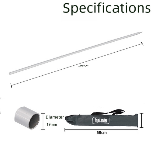 Outdoor Camping Thick Aluminum Alloy Tent Support Pole 2m Adjustable Tent Pole Entrance Aluminum Rod Wholesale