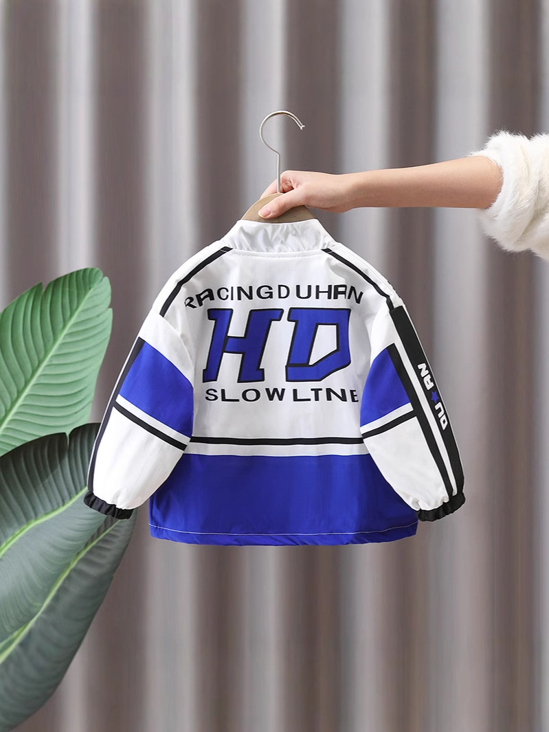 7654 chaqueta para niños primavera y otoño nueva chaqueta de estilo occidental de la calle frita ropa de primavera para niños traje de motocicleta de béisbol de moda