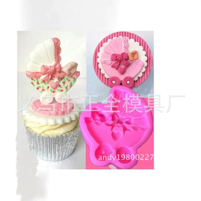 Fondant, children's silicone mold, small acrylic stroller