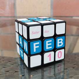 三阶日历魔方蓝色贴纸57mm3X3 Calendar Cube特殊图案魔方摆件