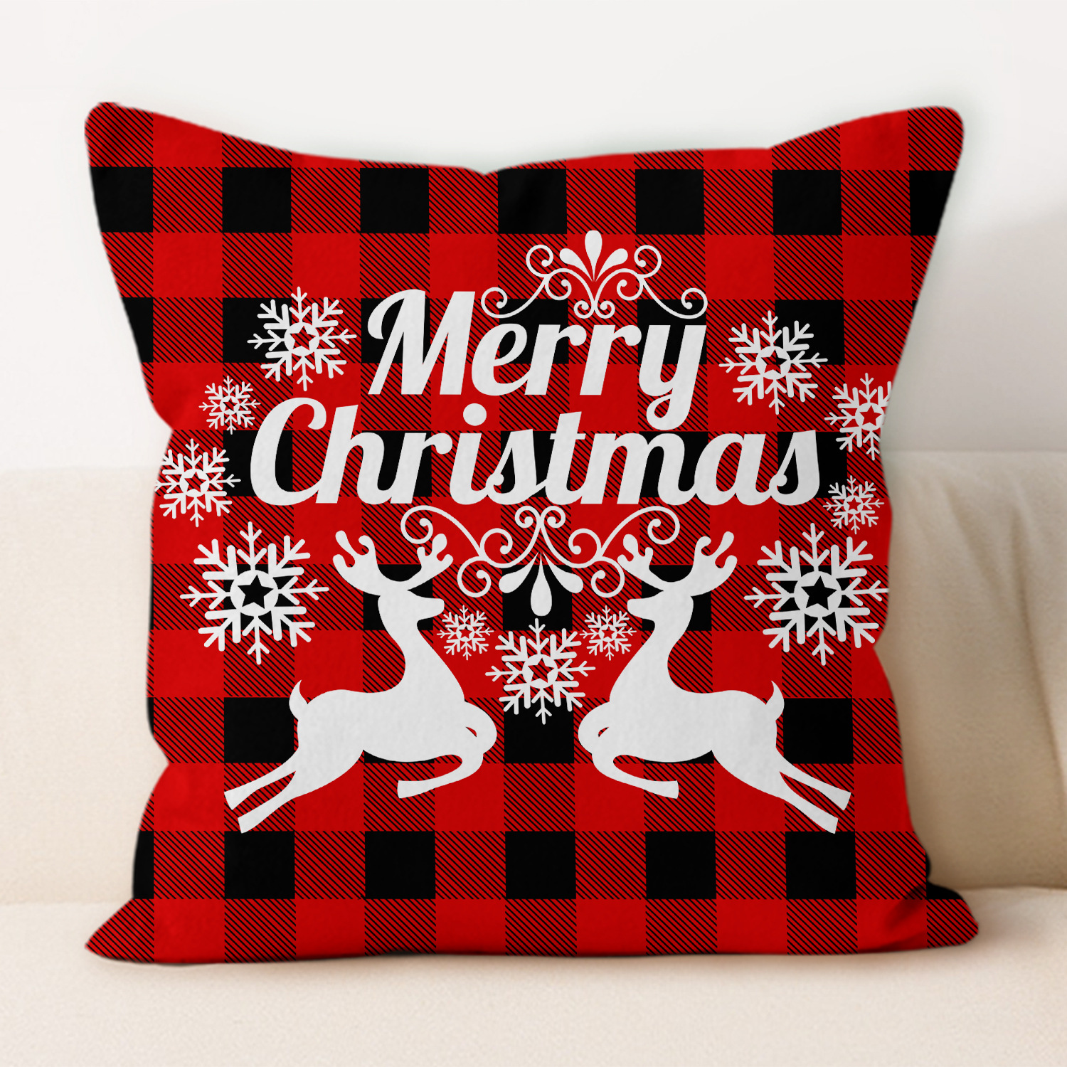 Amazon nuevo 2025 almohada de almuerzo almohada de oficina almohada de almuerzo almohada de cubierta de almohada de cuadrícula roja