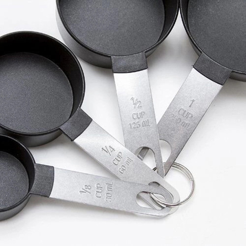 Stainless steel handle measuring spoon set Measuring plastic PP measuring cup baking measuring spoon kitchen coffee measuring spoon