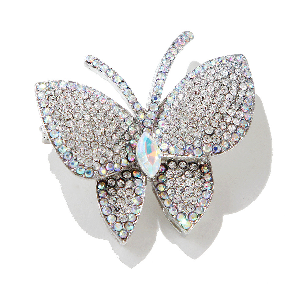 Zinc alloy Material Retro Luxurious Pin Butterfly Zinc Alloy Inlay Rhinestones Unisex Brooches