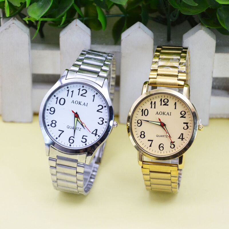 Spot Domestic 68 Movement Digital Pointer Elderly Watch Large Character Casual Waterproof Watch Fashionable Silver Casual Couple Spot Domestic 68 Movement Digital Pointer Elderly Watch Large Character Casual Waterproof Watch Fashionable Silver Casual Couple