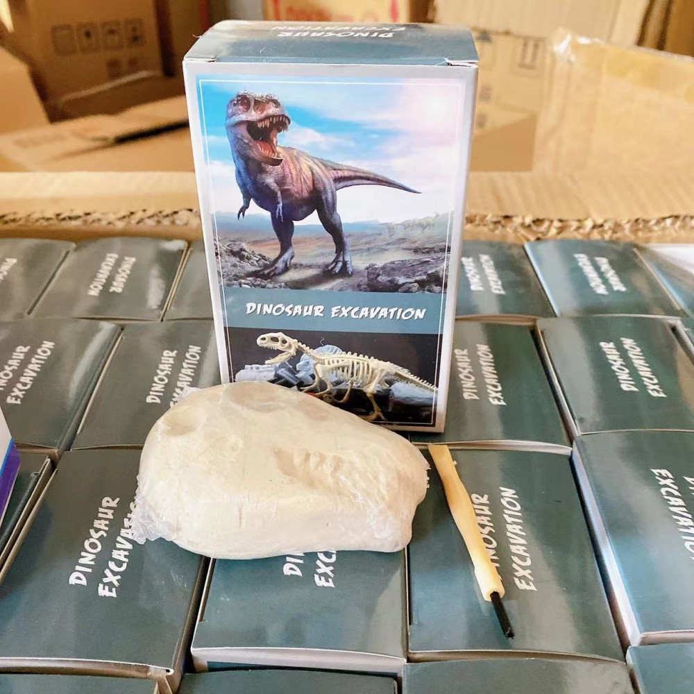 Niños caja ciega mixta minería juguetes arqueológicos gema fósil dinosaurio kindergarten DIY rompecabezas puesto al por mayor