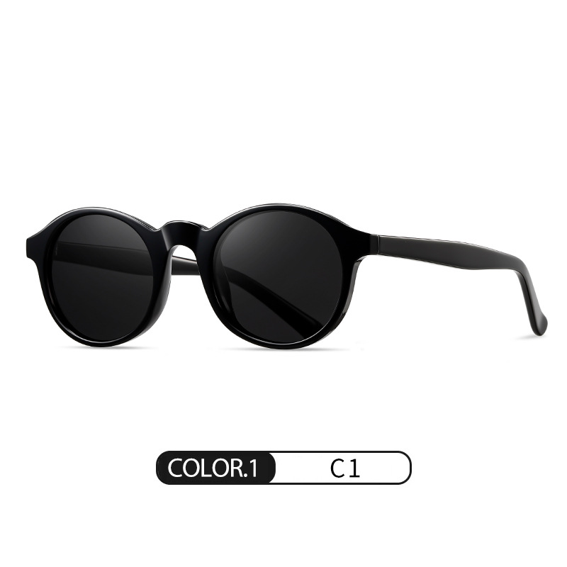 Nuevas gafas de sol polarizadas S31126 retro gafas de panel de marco redondo gafas de sol de pierna 3 2 gafas de hoja de bisagra de metal