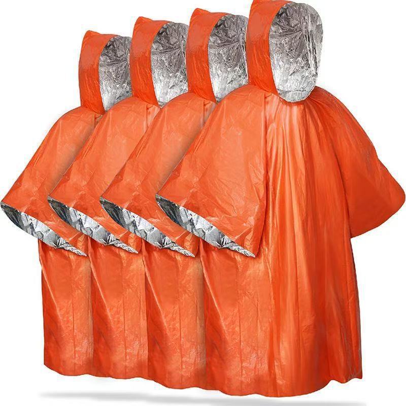 Outdoor portable first aid raincoat long cycling thickened reflective windproof emergency hiking multifunctional raincoat wholesale Outdoor portable first aid raincoat long cycling thickened reflective windproof emergency hiking multifunctional raincoat wholesale