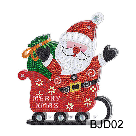 Transfronterizos DIY Diamante Pintura de decoración periférica 5D Navidad muñeco de nieve luz de noche dibujos animados decoración interior pintura de diamantes