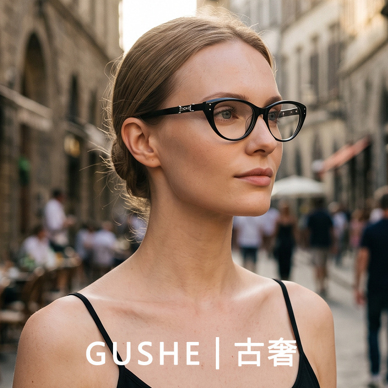 New women's designer eyeglass frames with a high-end feel, versatile for European and American styles, with a nerd-chic look, blue light protection, anti-radiation, and light luxury New women's designer eyeglass frames with a high-end feel, versatile for European and American styles, with a nerd-chic look, blue light protection, anti-radiation, and light luxury