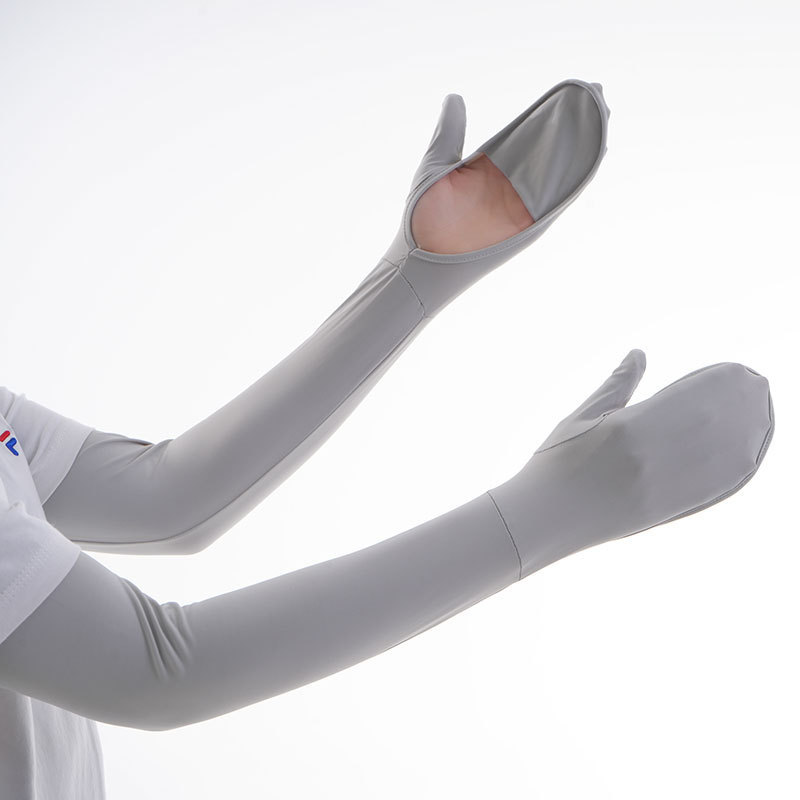 Protector solar mangas de hielo largas para mujer, seda de hielo de verano, protección UV, protección solar, protección solar, conducción, protector de manos, mangas de palma expuestas