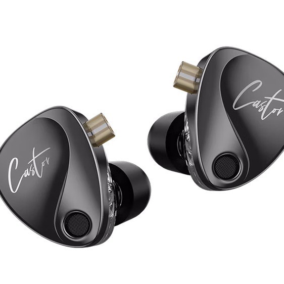 Auriculares con cable KZCASTOR en la oreja Auriculares hi-fi de alta resolución de doble dinámica