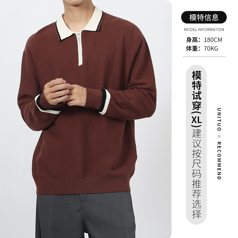 1688 comercio exterior transfronterizo ropa de hombre polo camiseta de punto de alto nivel con solapa polo camiseta de negocios casual camiseta al por mayor