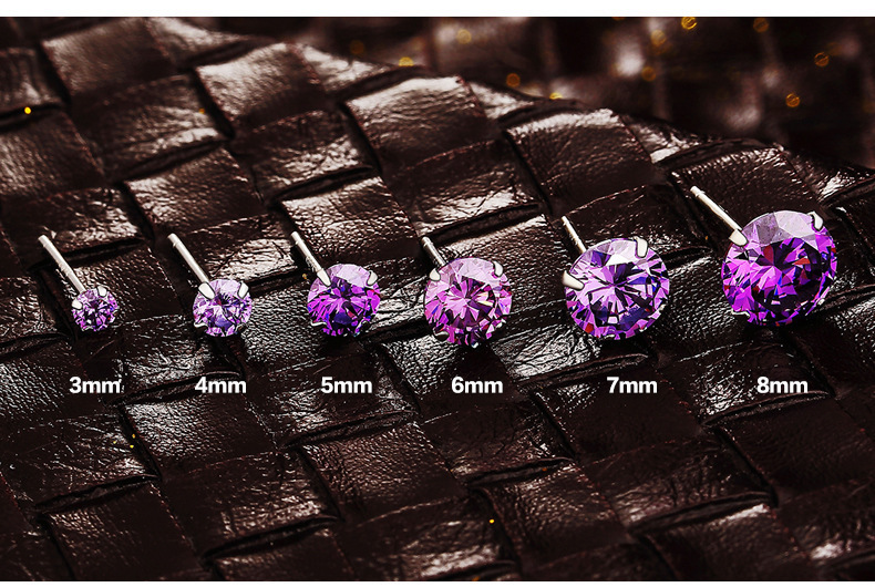 Orecchini a lobo in argento sterling con zirconi colorati_voghion.com