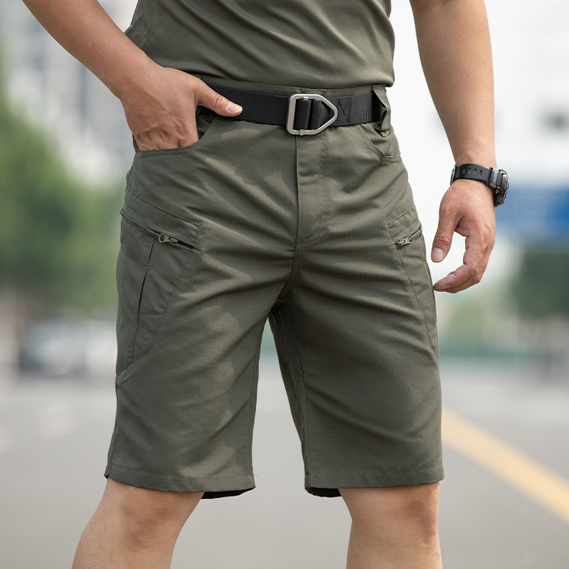 Tácticas transfronterizas Pantalones cortos de camuflaje al aire libre X5 para hombres Pantalones casuales de varios bolsillos Monos sueltos de cinco puntos resistentes al desgaste