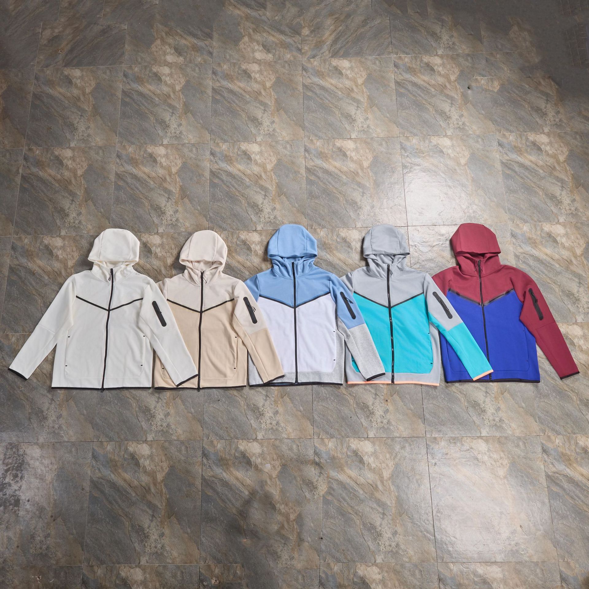 2024 chaqueta de hombre primavera y otoño nueva capa de aire de algodón de punto con capuzas camisa con cremallera chaqueta deportiva casual