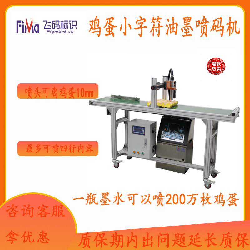流水线搭配鸡蛋清洗机油墨喷码机器整盘商标图案墨水打码全自动