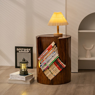Nordic shoe changing stool simple creative tree pile side table storage short bookcase silent style coffee table Internet celebrity floor corner table