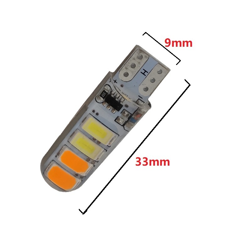 双色爆闪汽车LED灯T10 5630 8SMD 双色爆闪灯 T10 硅胶示宽灯灯泡详情3