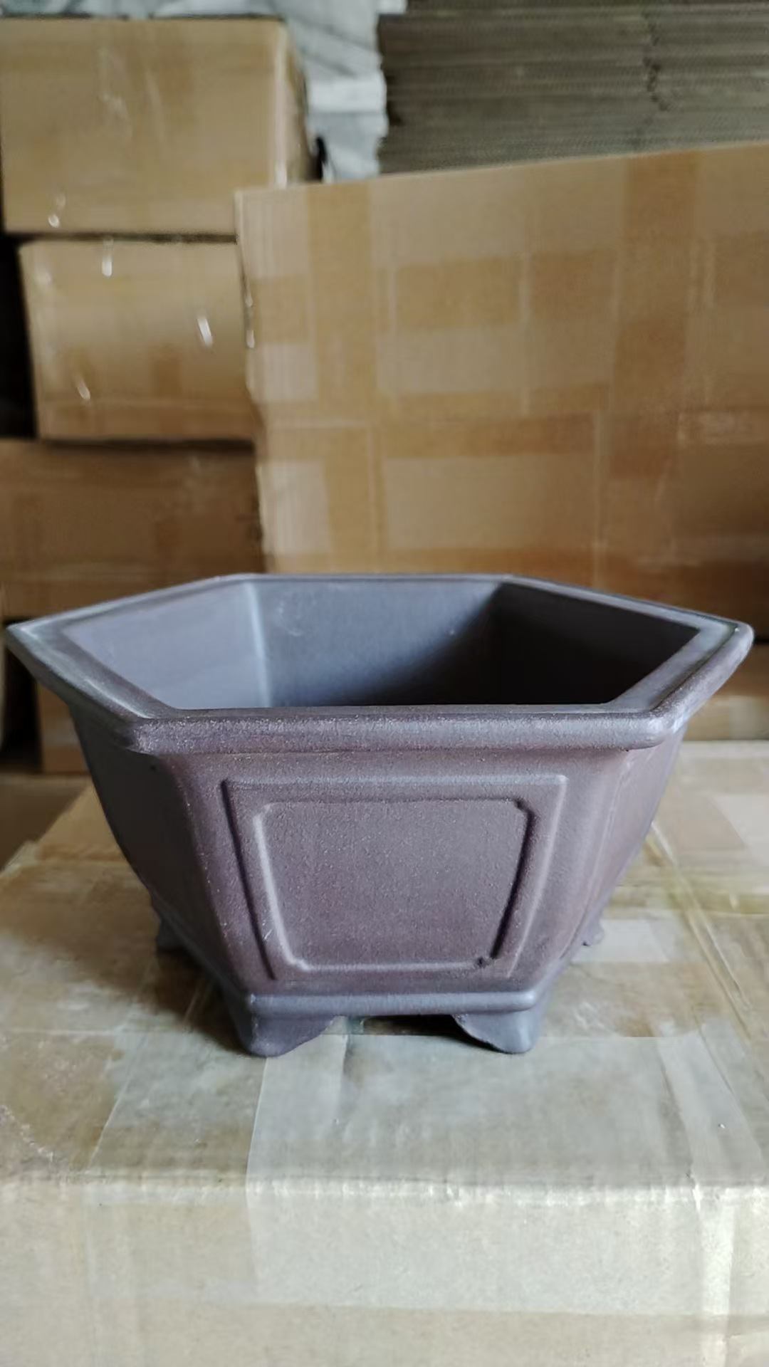 Antiguo púrpura arena maceta fábrica al por mayor grande rectangular suculenta gres bonsai simple orquídea especial maceta