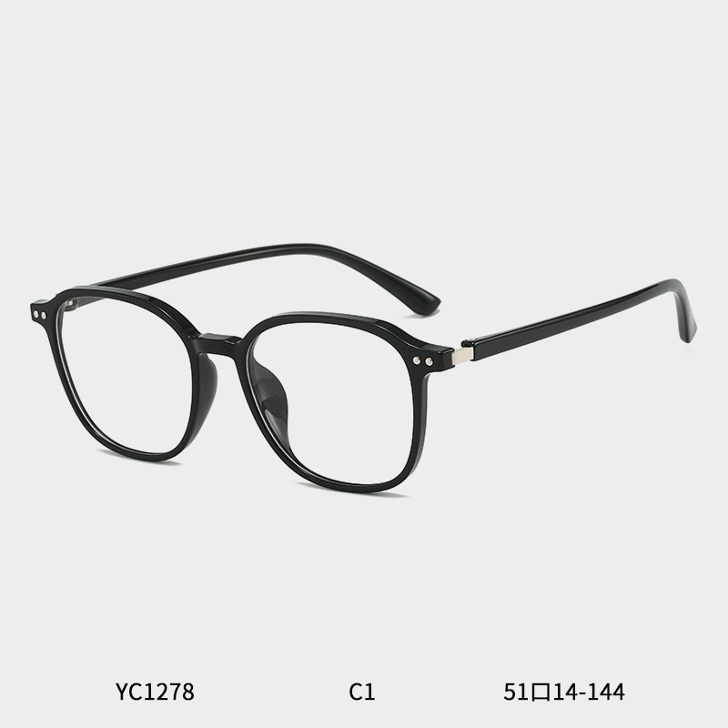 Veelzijdig minimalistisch montuur 1278 Koreaanse versie TR90 anti-blauwlichtbril voor dames, geschikt voor brillenglazen op sterkte, trendy effen model voor heren_voghion.com