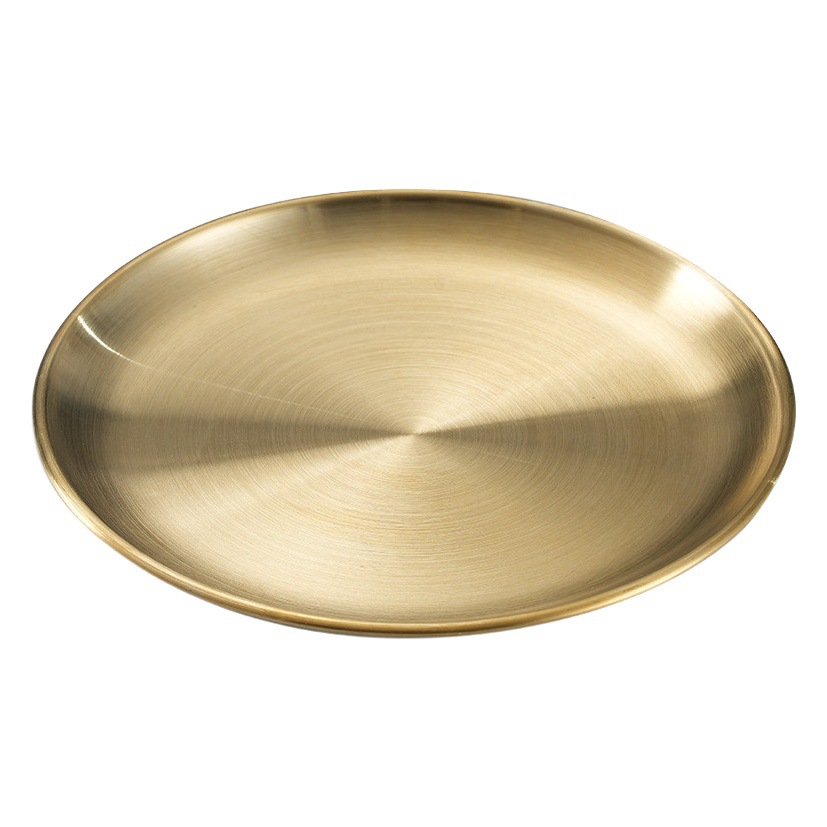 Plato redondo para barbacoa estilo coreano, bandeja redonda de acero inoxidable 304, plato para huesos, plato para carne, plato para frutas, plato para joyas