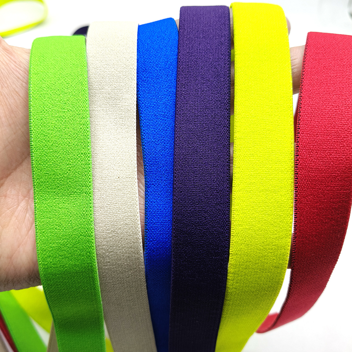 Spot 2 / 2.5cm de nylon de color engrosado terro elástico de alta elasticidad cintura expuesta elástica