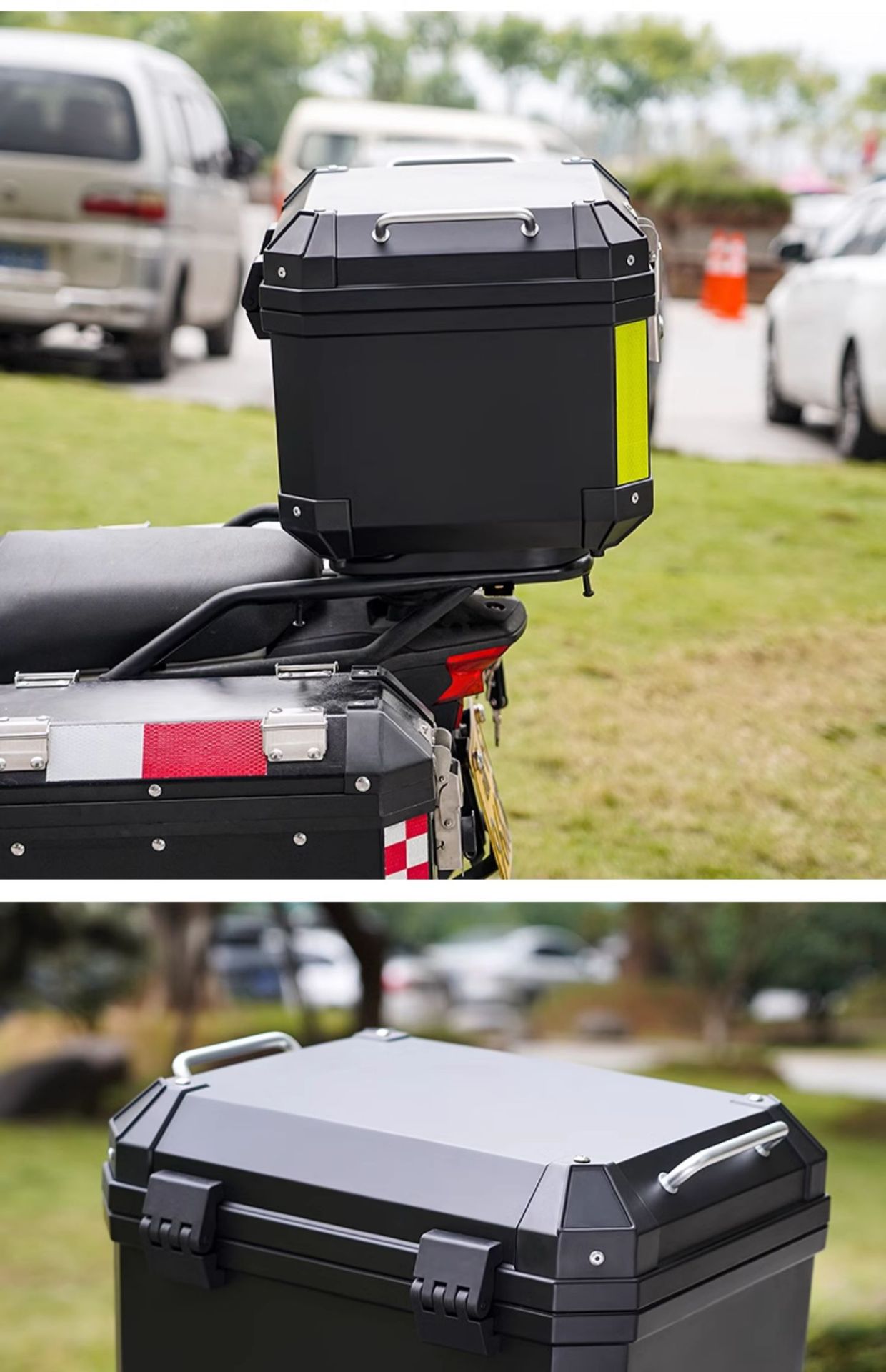 Motorcycle trunk locomotive trunk large universal electric car trunk scooter non-aluminum alloy toolbox