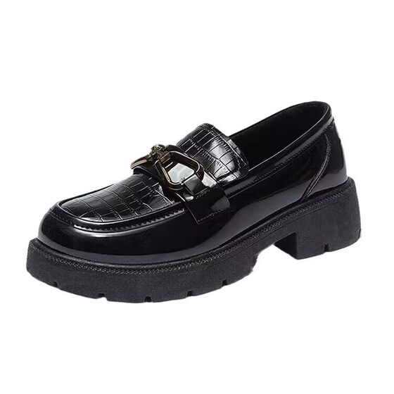 British Style Loafers 2024 Summer New Thick-soled Slip-on Petite Fashionable Casual Sweet Leather Shoes All-match