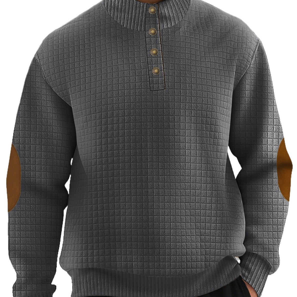 Nuevo otoño transfronterizo nuevo tamaño europeo para hombres Jacquard cuello pequeño jersey de punto chaqueta casual jersey Henry