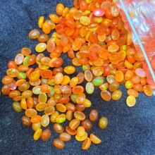 批发天然非洲火欧泊戒面椭圆形蛋形光面平底素面裸石镶嵌半成品