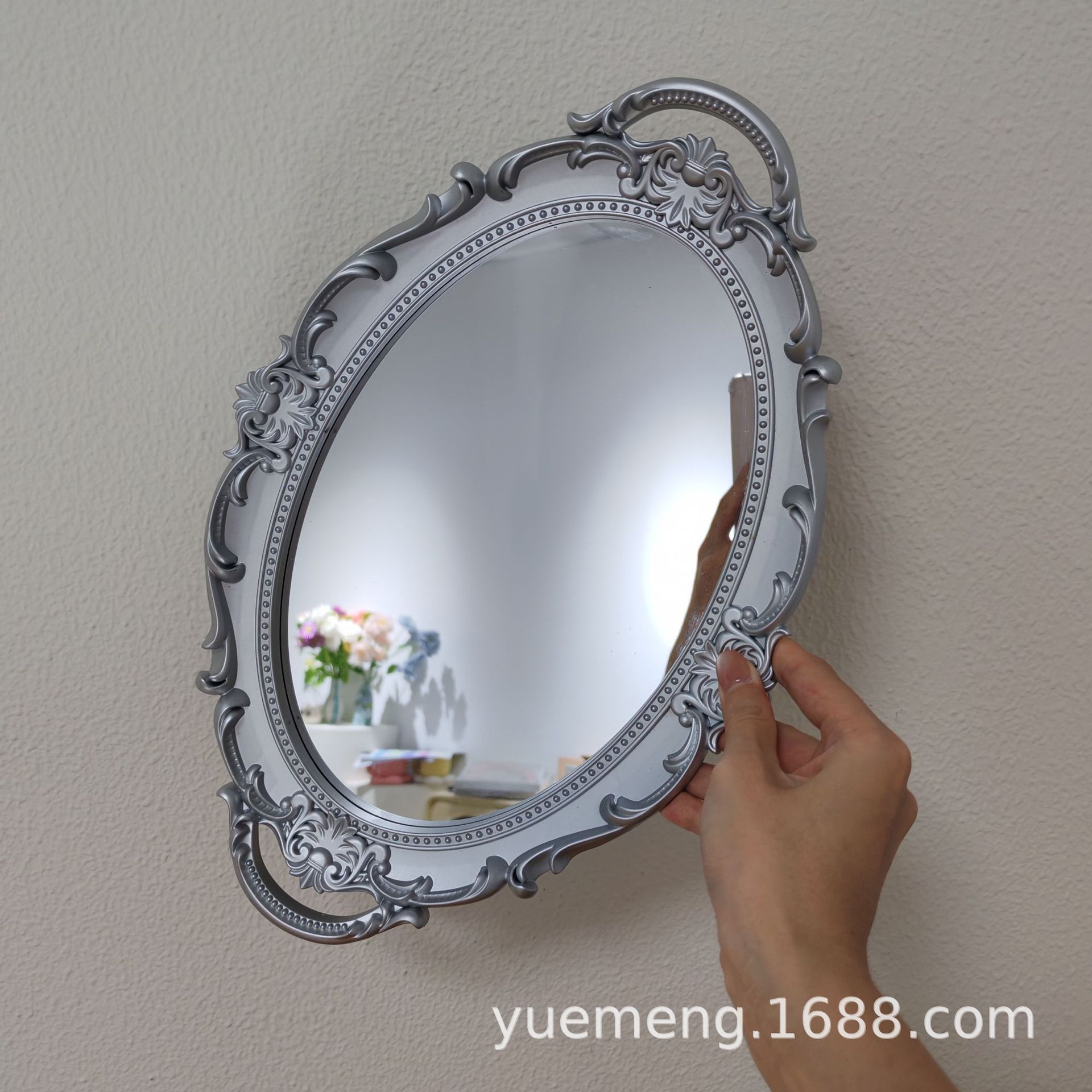 Bandeja de espejo de vidrio retro de estilo europeo ins estilo sala de estar decoración aromaterapia joyería espejo bandeja de almacenamiento