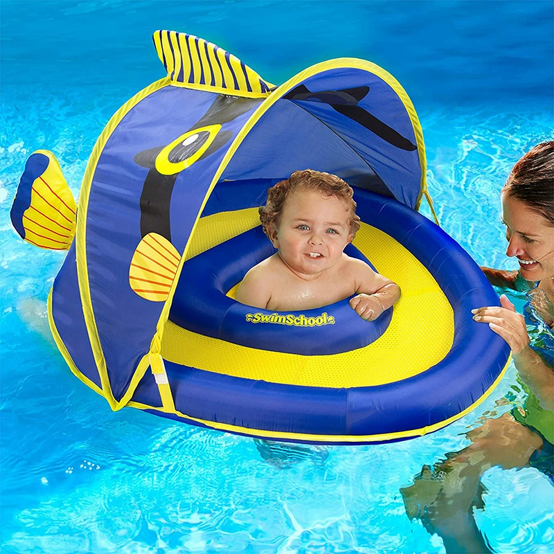 Надувной детский солнцезащитный козырек плавательное Кольцо Водная игрушка Акула сиденье сетка ткань сидение Дети плавание склонное кольцо