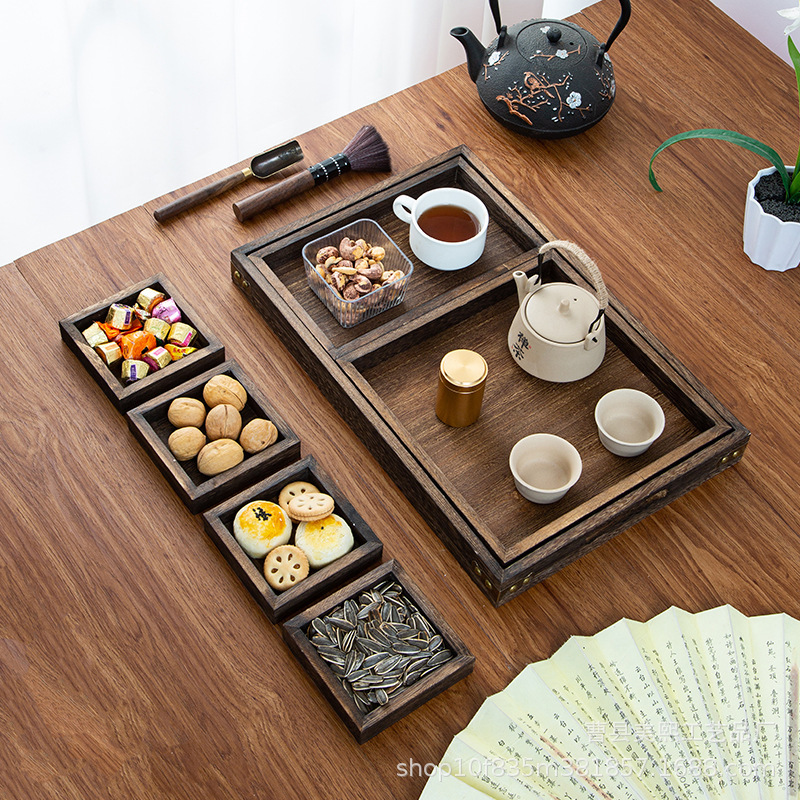 Duoge Tea Tray Tray Encirclement Cooking Tea Tray Seven-Piece Set Chinese Tea Tray Afternoon Tea Muge Snacks Dried Fruit Tray Duoge Tea Tray Tray Encirclement Cooking Tea Tray Seven-Piece Set Chinese Tea Tray Afternoon Tea Muge Snacks Dried Fruit Tray