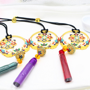 The Same Car Hanging Eight Auspicious Aromatherapy Pendant Six-Character Mantra Prayer Wheel Car Pendant Peace Pendant Sachet Gift Box