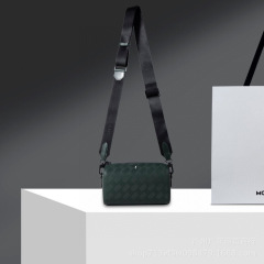 W宝龍家風尚3.0シリーズ郵便ポストバッグ経典緑シングルショルダーバッグ斜めショルダーバッグ円筒頭層牛革クロスボーダー