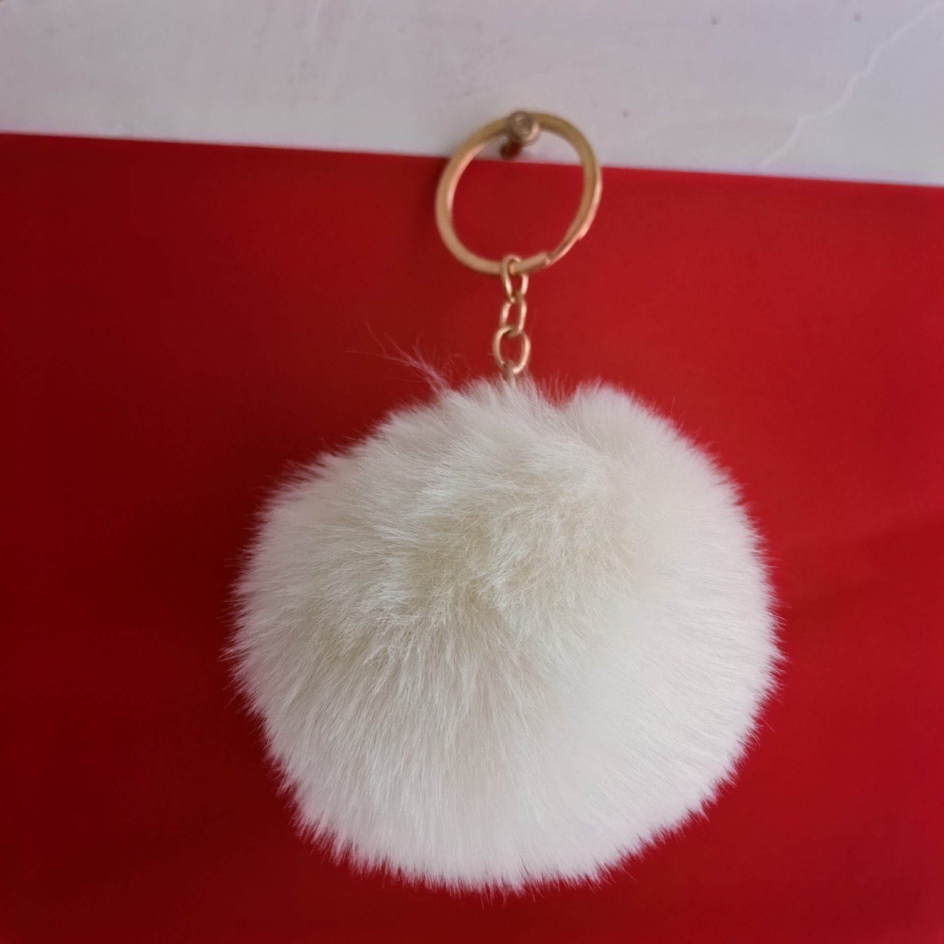 Elemento verde colgante cuerda llavero de peluche de piel artificial bolsa de lana corta colgante damas colgando bolsa accesorios al por mayor