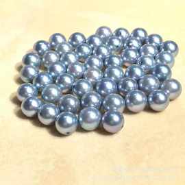 7.5-8mm真多麻海水珍珠颗粒珠 半孔裸珠正圆无暇可配对耳钉耳环