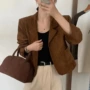 独特西装领气质法式短外套