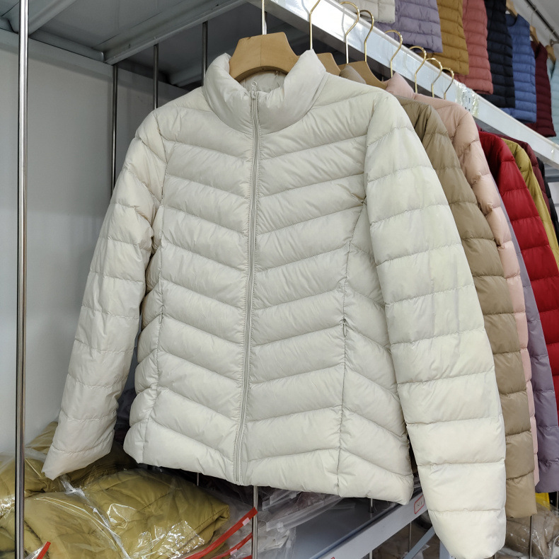 Demi-season fashionable velvet keep warm light and thin down jacket