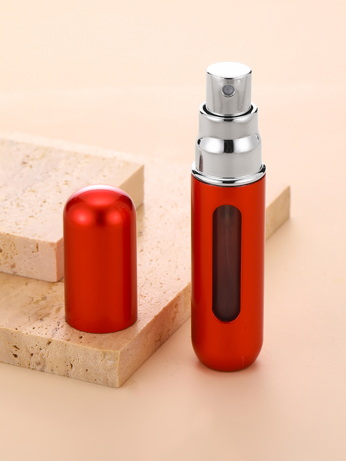 Botella de perfume recargable de 5 ml con base de color macarrón, botella de spray portátil de aluminio, botella reciclable para muestras líquidas image 19