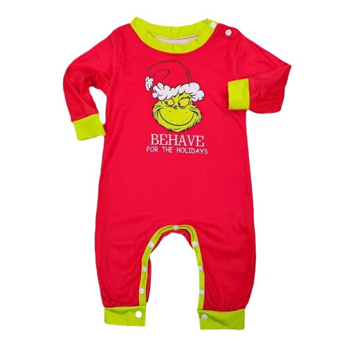 2026 New Small Monster Parent-Child Christmas Homecoming Set with Cartoon Check Print Two-Piece Pajamas