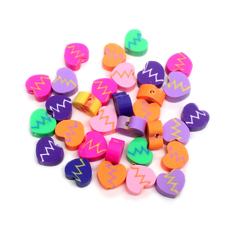 Cuentas de cerámica suave DIY, caras sonrientes, sueltas para pulseras y collares