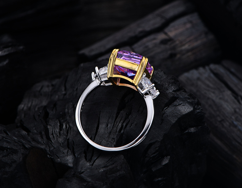 Fashion Geometric Sterling Silver Inlay Zircon Rings 1 Piece